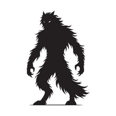 Detailed werewolf silhouette perfect for book covers and more - werewolf illustration
