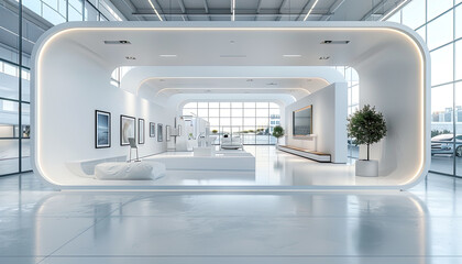 A large white room with a white wall and a white ceiling by AI generated image