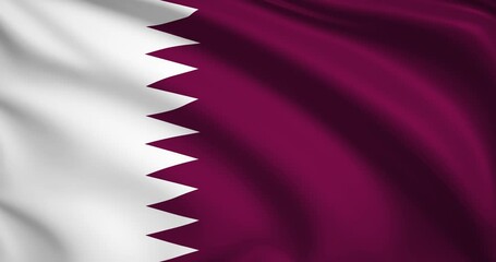 flag of Qatar. Qatar flag background. 4k 60FPS - Powered by Adobe