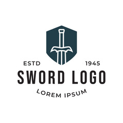 Sword logo icon vector illustration design isolated on white background