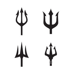 Set of Trident icon vector illustration isolated on white background.