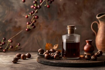 beautiful background of nut tincture