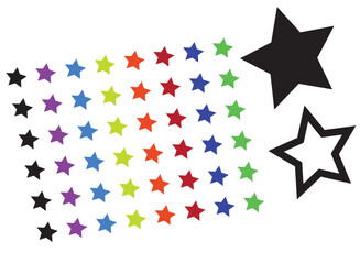 Star shape with different color. Isolated Vector element.