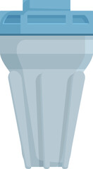 Flat design icon of a blue trash can for waste disposal
