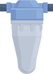 Graphic image of a blue water filter cartridge designed for purification systems