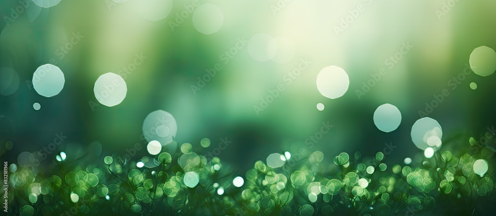 Aufkleber green bokeh light background blur. creative banner. copyspace image