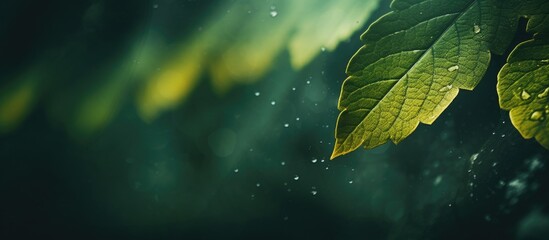 Leaf texture zoom blurred background. Creative banner. Copyspace image