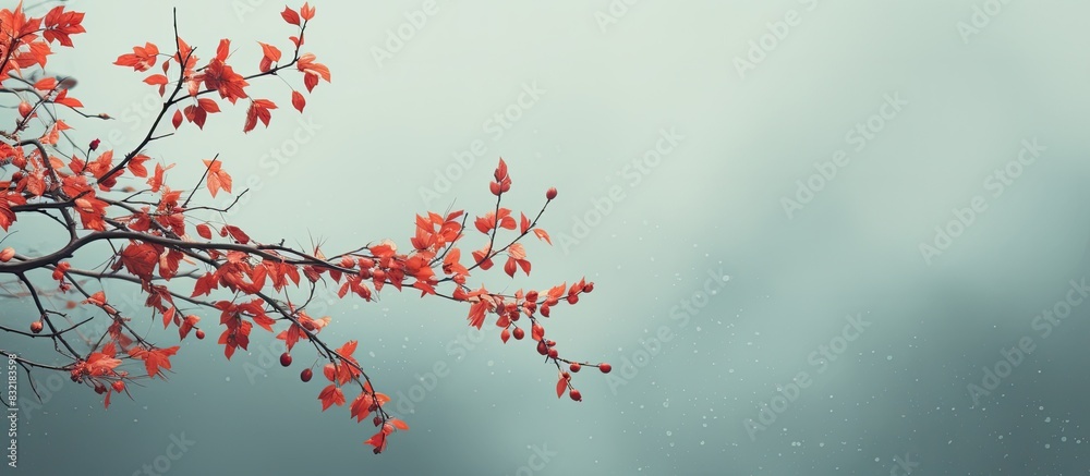 Poster branches in autumn against. creative banner. copyspace image