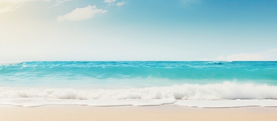 Wave Sand beach background holiday or relax in summer concept. Creative banner. Copyspace image