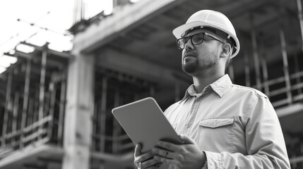 Male worker at a construction site