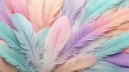 Obraz premium pastel-colour-feather-abstract-background