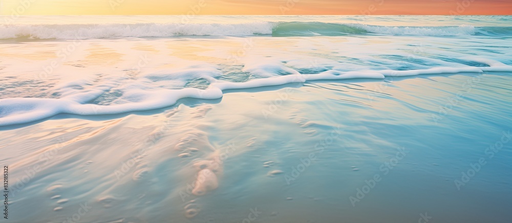 Poster light reflected from the sea and sand. creative banner. copyspace image