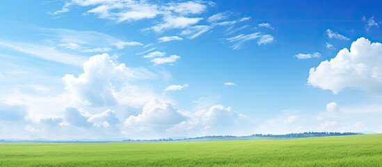 Bright sun in the blue sky. Creative banner. Copyspace image