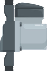 Detailed vector graphic of a professional dslr camera lens, isolated on a white background