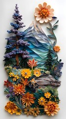 Quilled Flowers and Mountains