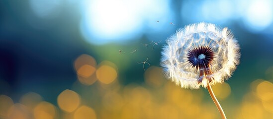Large Dandelion Flower. Creative banner. Copyspace image
