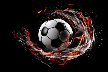 Naklejka premium generated illustration of soccer ball in goal.
