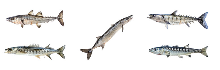 Fototapeta premium Barracuda full body isolate on transparency background PNG