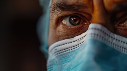 close up image of surgeon wearing a mask - Powered by Adobe