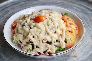 Fresh vegetable salad in the bowl