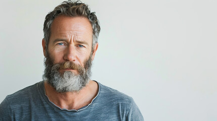 Portrait of a mature bearded man in casual clothing