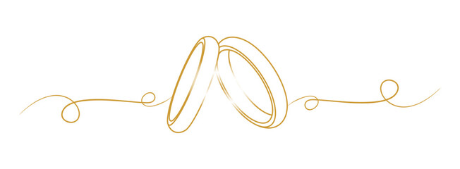 Line art wedding rings illustration couple day © Al
