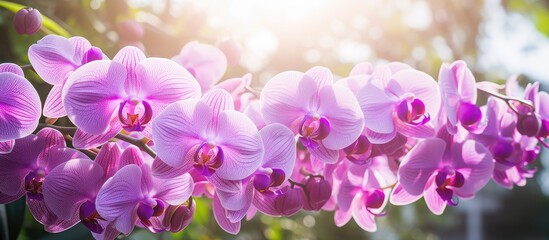 Plenty orchid flower in summer. Creative banner. Copyspace image