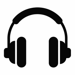  Black headphones icon  vector illustration 