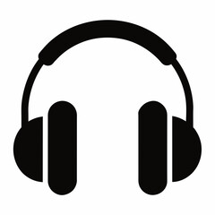  Black headphones icon  vector illustration 