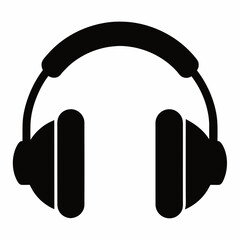  Black headphones icon  vector illustration 