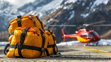 Fototapeta premium The yellow rescue bags