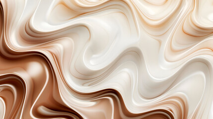 brown and white liquid chocolate swirls, abstract background ,Abstract background of chocolate waves ,Abstract Swirls of Creamy Coffee and Mil
