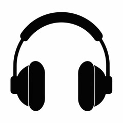 Black headphones vector illustration on a white background 