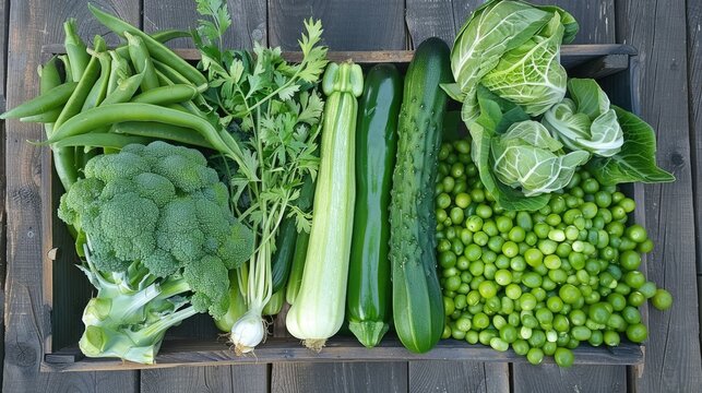 Home grown green vegetables