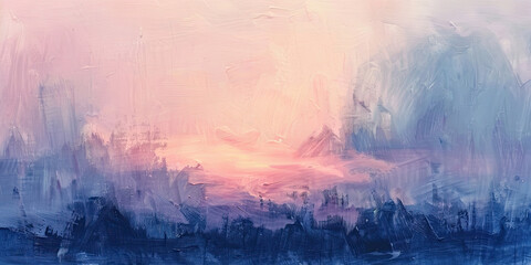 Oil paint strokes on wide canvas textured background decorating art painting illustration, generated ai	
