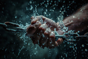 metaphorical image of breaking chains