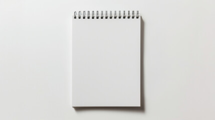 A sophisticated notepad centered on a white background, offering generous space for text in the surrounding area