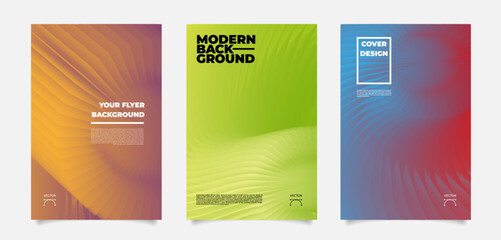 Collection of three vibrant modern design abstract backgrounds