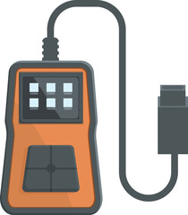 Illustration of a compact solar power bank with usb cord for ecofriendly charging