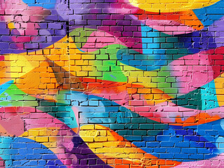 A dynamic and detailed graffiti painting adorning a brick wall, showcasing the essence of modern urban art culture