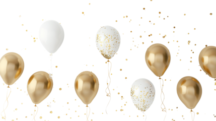 White gold birthday balloons