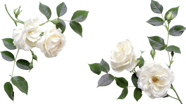 White flowers rose plant