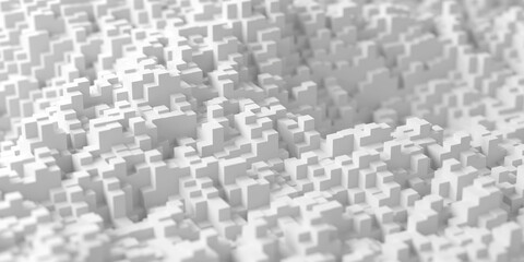 White monochrome blocks background. Minimalistic tile design