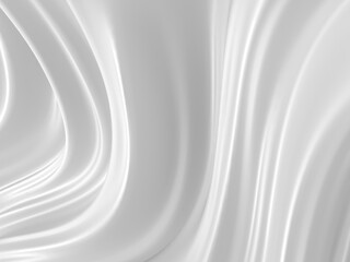 Folded textile white cloth. Abstract white background with smooth lines