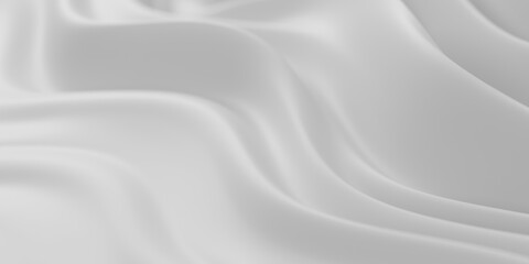 Naklejka premium Folded textile white cloth. Abstract white background with smooth lines