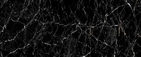 Black marble texture background with white veins
