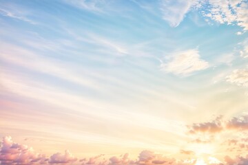 Beautiful sunset sky with  gradients of orange, pink, and blue.