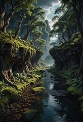 Fototapeta premium Mystical Forest Stream