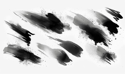 Dynamic Brush Strokes and Watercolor Splashes Vector Set