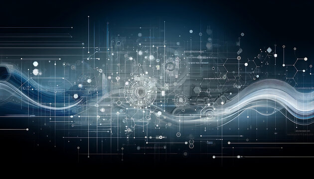 Futuristic Digital Background with Artificial Intelligence Theme